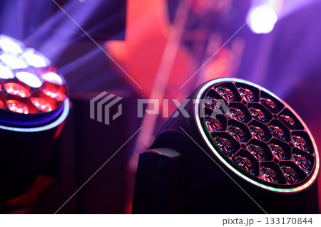 RGBW LED moving head lighting fixtures at stage RGBW LED moving head lighting fixtures at stage 133170844