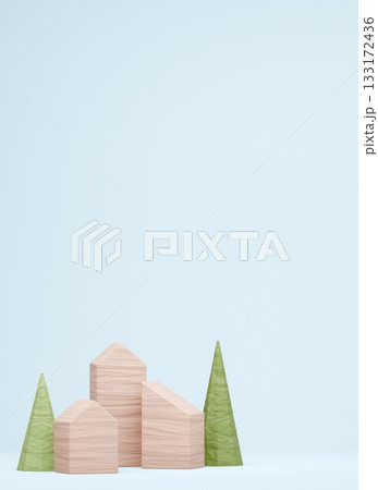 3D画像_積み木の家 133172436