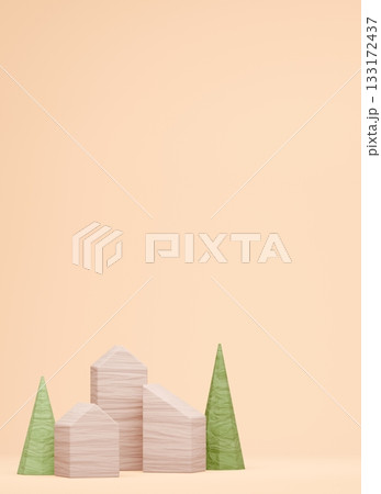 3D画像_積み木の家 133172437