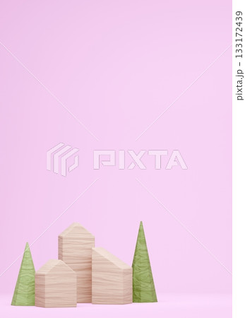 3D画像_積み木の家 133172439