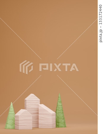 3D画像_積み木の家 133172440