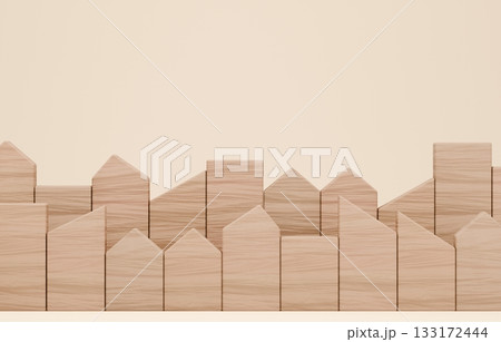 3D画像_積み木の家 133172444