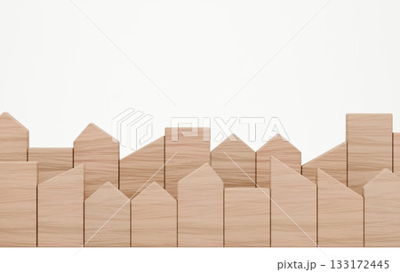 3D画像_積み木の家 133172445