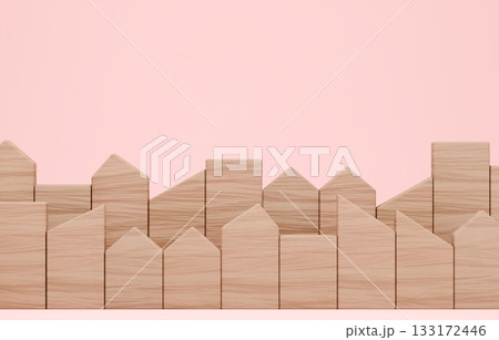 3D画像_積み木の家 133172446