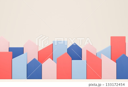 3D画像_積み木の家_カラフル 133172454