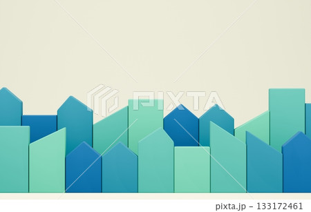 3D画像_積み木の家_カラフル 3D画像_積み木の家_カラフル 133172461