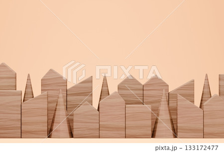 3D画像_積み木の家 133172477