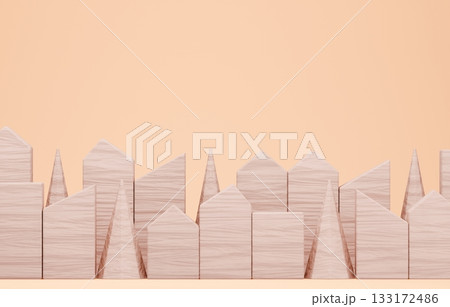 3D画像_積み木の家 133172486