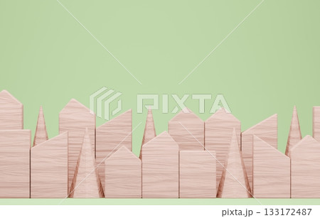 3D画像_積み木の家 133172487