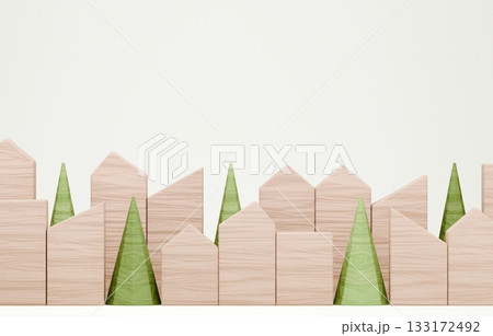 3D画像_積み木の家 133172492