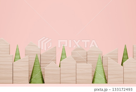 3D画像_積み木の家 133172493