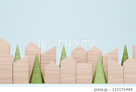 3D画像_積み木の家 133172494