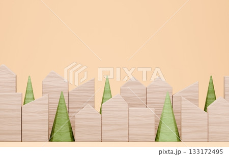 3D画像_積み木の家 133172495