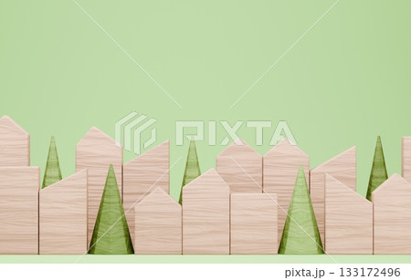 3D画像_積み木の家 133172496