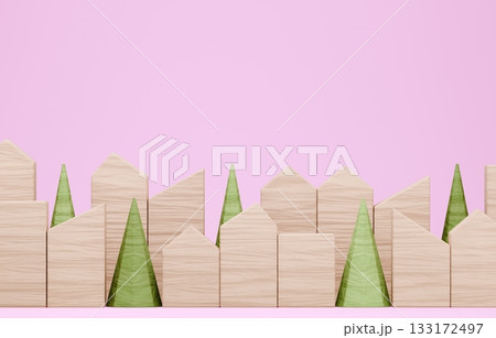 3D画像_積み木の家 133172497