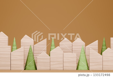 3D画像_積み木の家 133172498