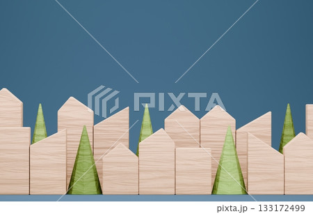 3D画像_積み木の家 133172499