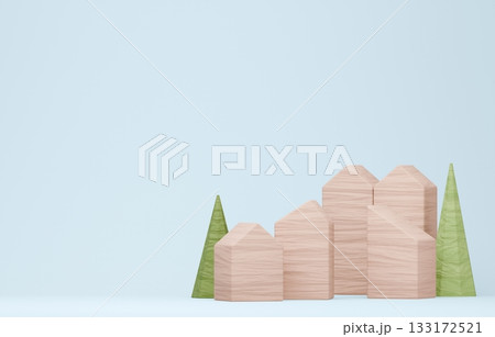 3D画像_積み木の家 133172521