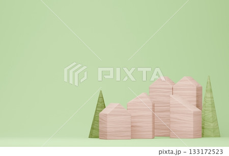 3D画像_積み木の家 133172523