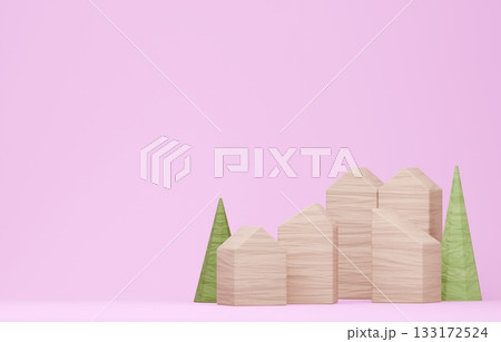 3D画像_積み木の家 3D画像_積み木の家 133172524