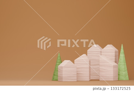 3D画像_積み木の家 3D画像_積み木の家 133172525
