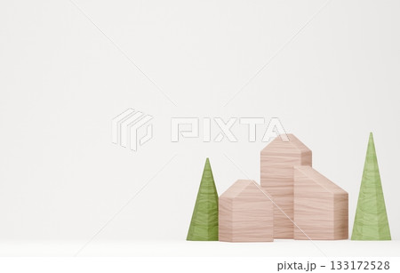 3D画像_積み木の家 133172528