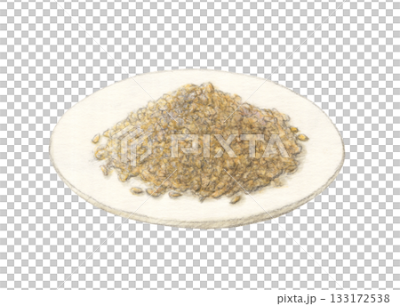 盤子上的白芝麻——水彩鉛筆畫 盤子上的白芝麻——水彩鉛筆畫 133172538