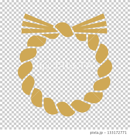 A simple illustration of a New Year's shimenawa rope A simple illustration of a New Year's shimenawa rope 133172771