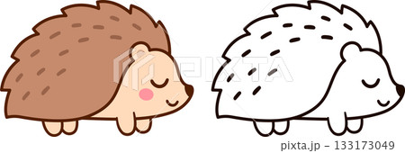 Cute cartoon hedgehog drawing 133173049