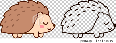 Cute cartoon hedgehog drawing 133173049