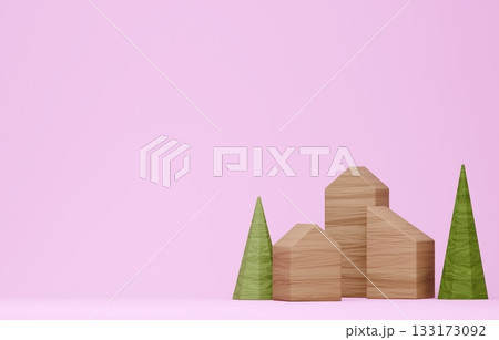 3D画像_積み木の家 3D画像_積み木の家 133173092