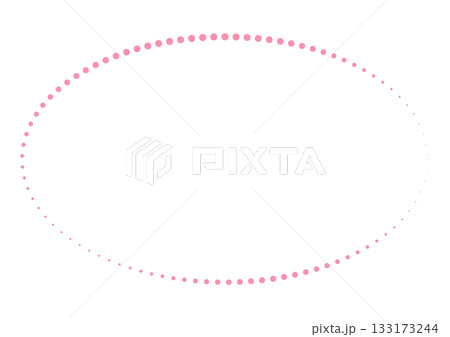 ピンクのドットで描かれた楕円形のフレーム 133173244