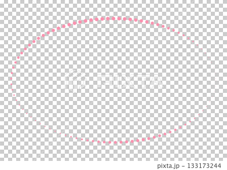 ピンクのドットで描かれた楕円形のフレーム 133173244