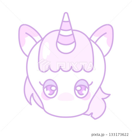 かわいいピンクユニコーンの顔素材 透過 かわいいピンクユニコーンの顔素材 透過 133173622