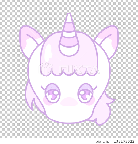 Cute pink unicorn face transparent Cute pink unicorn face transparent 133173622