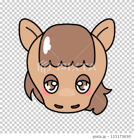 Cute horse face material (transparent) Cute horse face material (transparent) 133173630