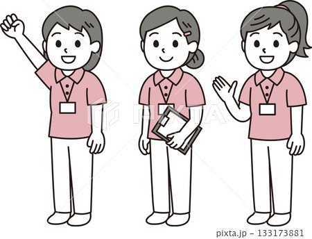 女性介護士セット 133173881