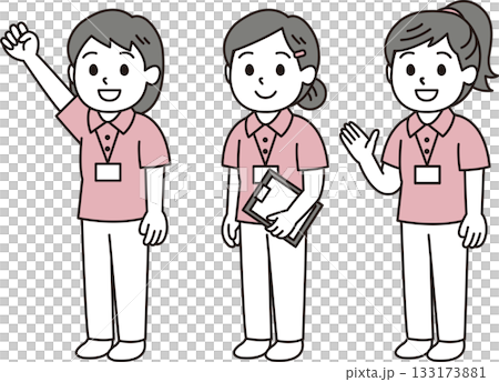 女性介護士セット 133173881