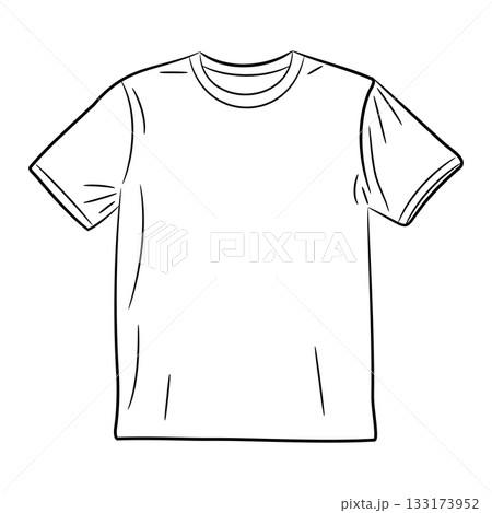 t-shirt, template one, sketch of black art brush lines 133173952