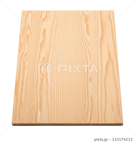 Square pine wood board with natural grain texture for product display or background design 133174213