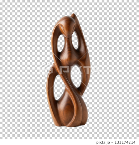Modern abstract carved wooden sculpture of two lovers family figurine for home interior decor Modern abstract carved wooden sculpture of two lovers family figurine for home interior decor 133174214