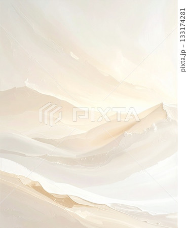 ウォームベージュのアクリル壁に、パウダリーな完全マットの質感が広がる背景です。 柔らかな自然光が拡散 133174281