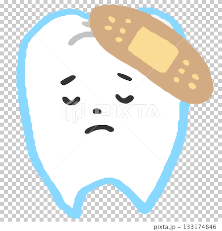 怪我をしている歯 133174846