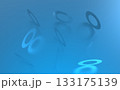 Abstract 3D Blue Background With Floating Rings and Shadows 133175139