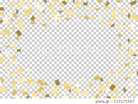 金色紙屑背景框，向量 png 格式，白色背景 133175567