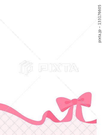 リボンのデコレーションフレーム、背景、斜め格子のパターン、縦向き リボンのデコレーションフレーム、背景、斜め格子のパターン、縦向き 133176605