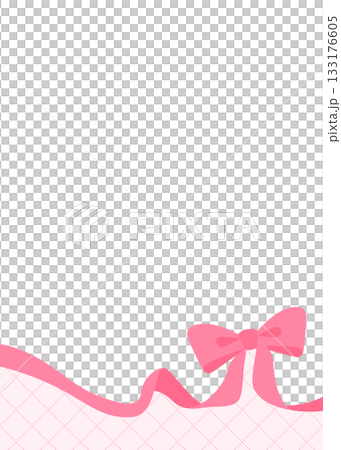 リボンのデコレーションフレーム、背景、斜め格子のパターン、縦向き リボンのデコレーションフレーム、背景、斜め格子のパターン、縦向き 133176605