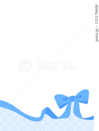 リボンのデコレーションフレーム、背景、斜め格子のパターン、縦向き 133176606