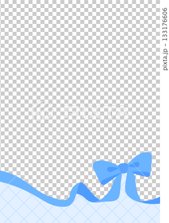 リボンのデコレーションフレーム、背景、斜め格子のパターン、縦向き 133176606