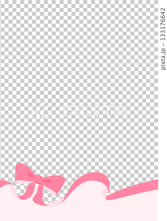 リボンのデコレーションフレーム、背景、縦向き 133176642